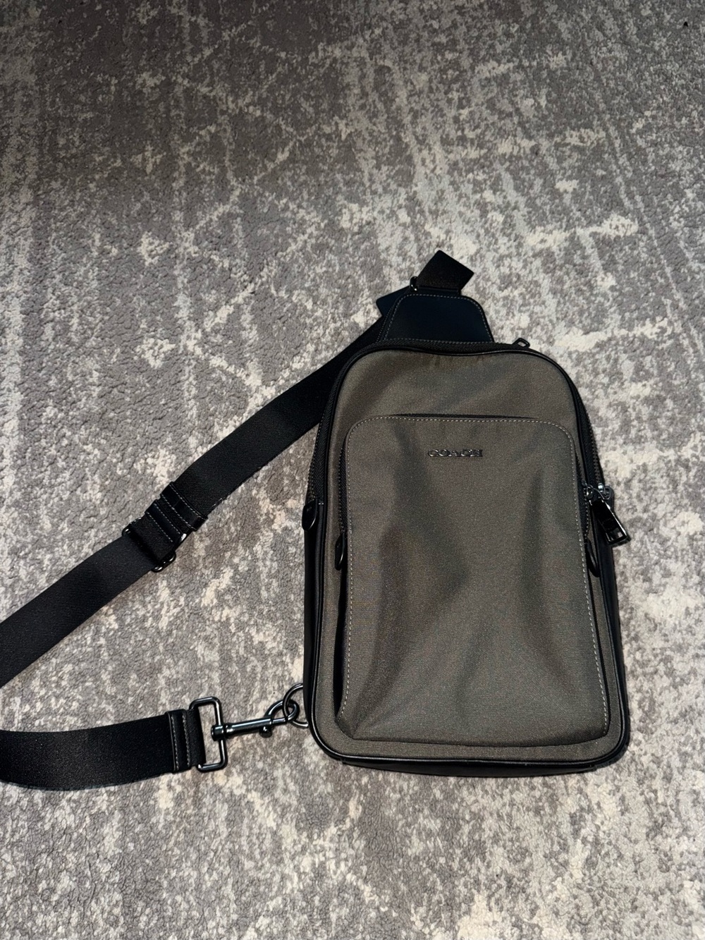 Coach Olive and Black Crossbody Sling Bag
